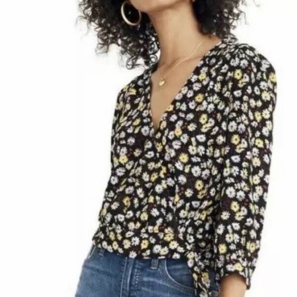 Madewell French Floral Wrap Blouse Sz S